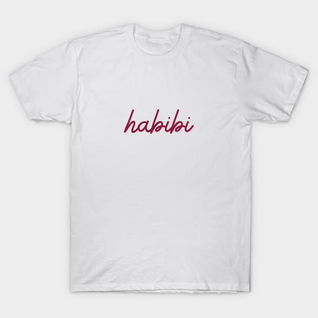 habibi - maroon red T-Shirt by habibitravels